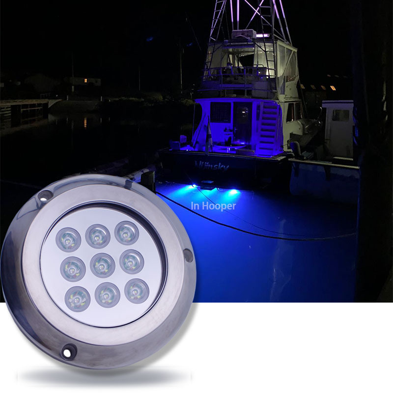 The boat used 316 stainless steel yacht lamp IP68 to decorate the LED pool.