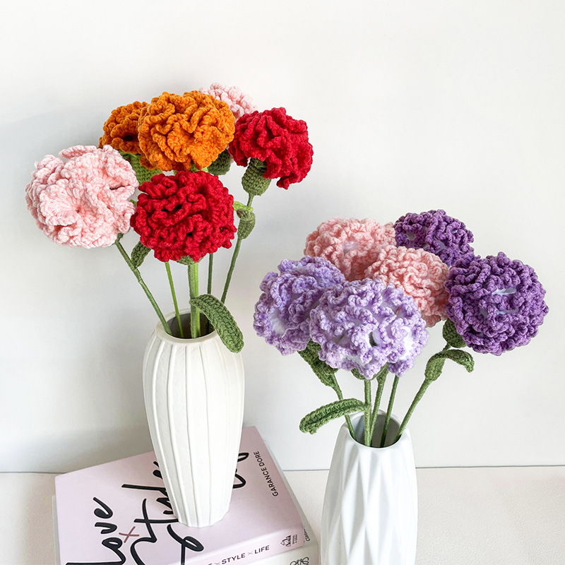 Carnation Hooks 손으로 만든 다이얼이 달린 다이얼이 달린 dysentery packs full of home-made hook-weaved mother's day for mom.