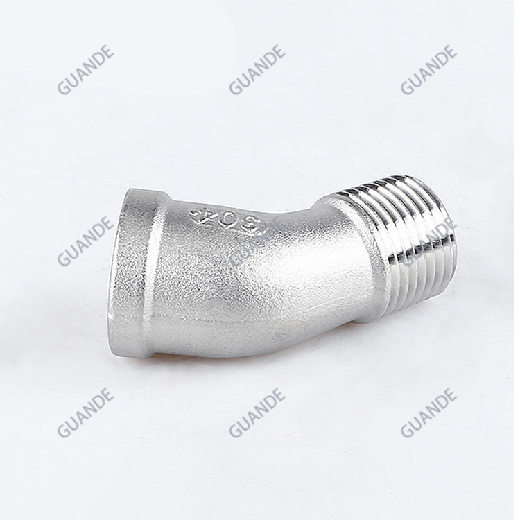 45 degrees stainless steel, internal and external silk convection pipe, internal cavity cavity cavity, electrical heating fittings, same angle