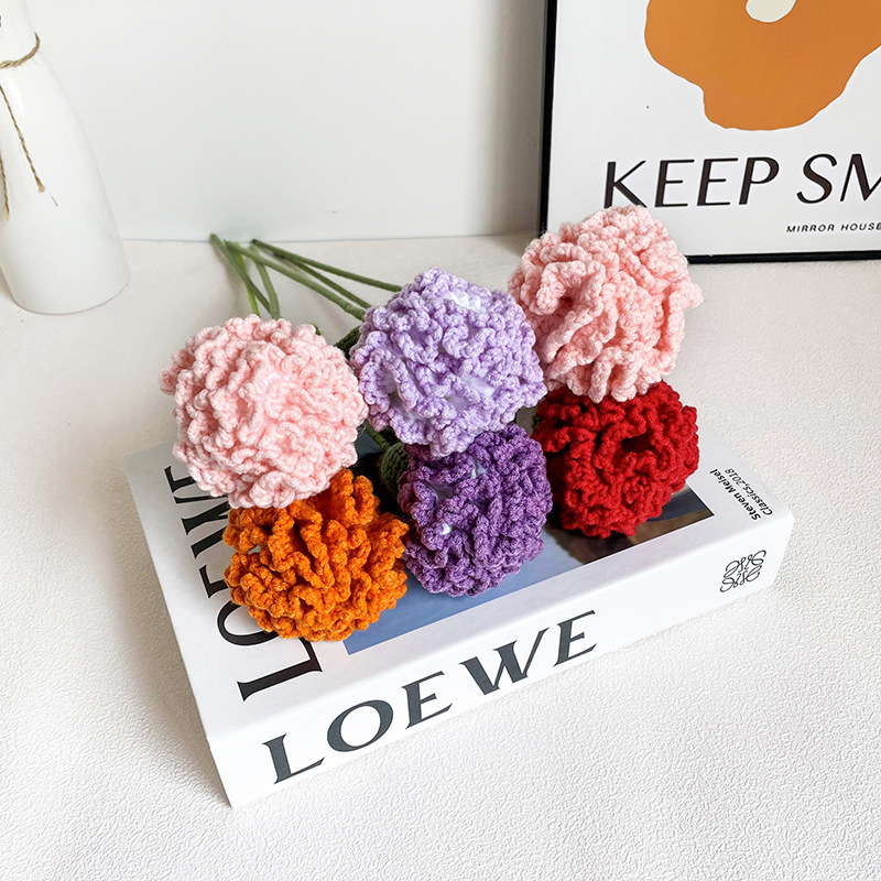 Carnation Hooks 손으로 만든 다이얼이 달린 다이얼이 달린 dysentery packs full of home-made hook-weaved mother's day for mom.