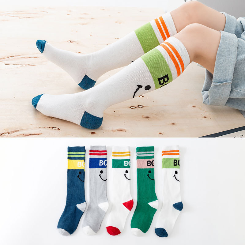 봄과 가을 스마일 어린이 양말, Source maker, Sports Tide Children's Leg Sock Wholes.