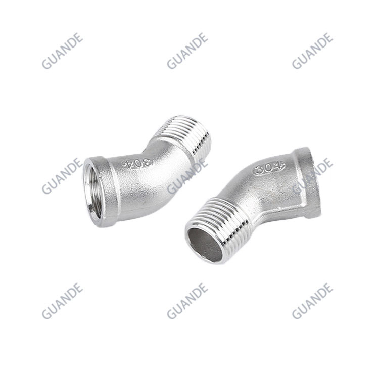 45 degrees stainless steel, internal and external silk convection pipe, internal cavity cavity cavity, electrical heating fittings, same angle