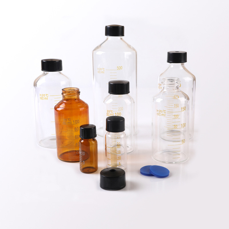 Jaishima, lab transparent brown-coloured serotonic vials, chemical reagent vials, acid-resistant.