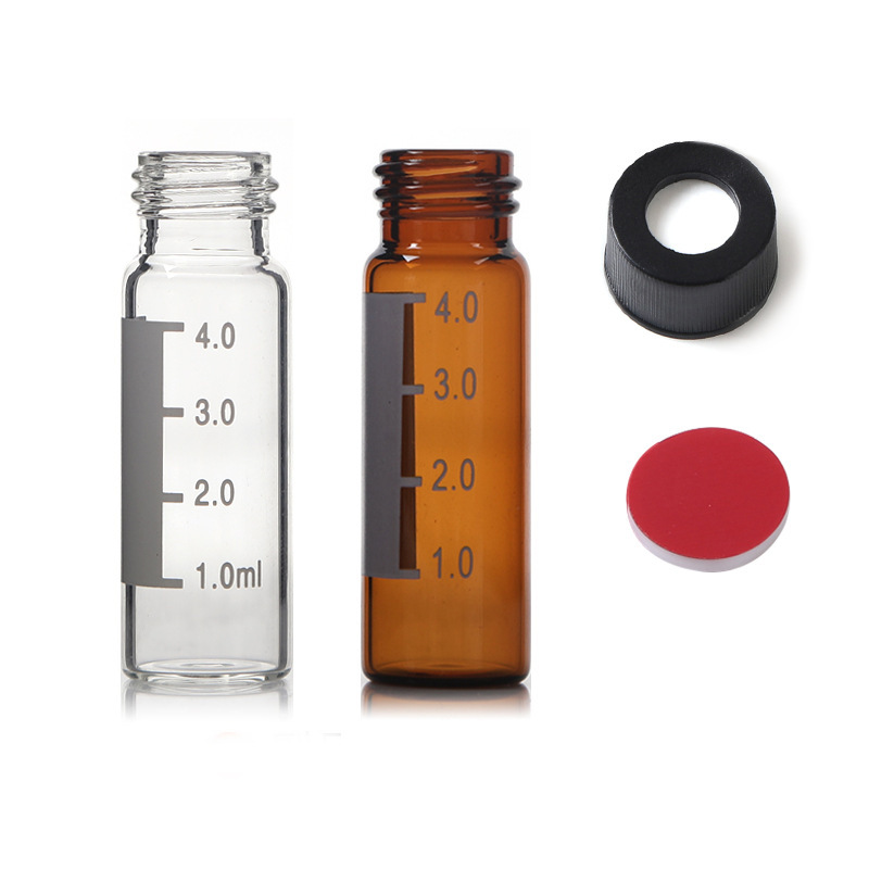 Jay Island 4ml Transparent brown entry sample chromatography vials topless black open and solid composite pads