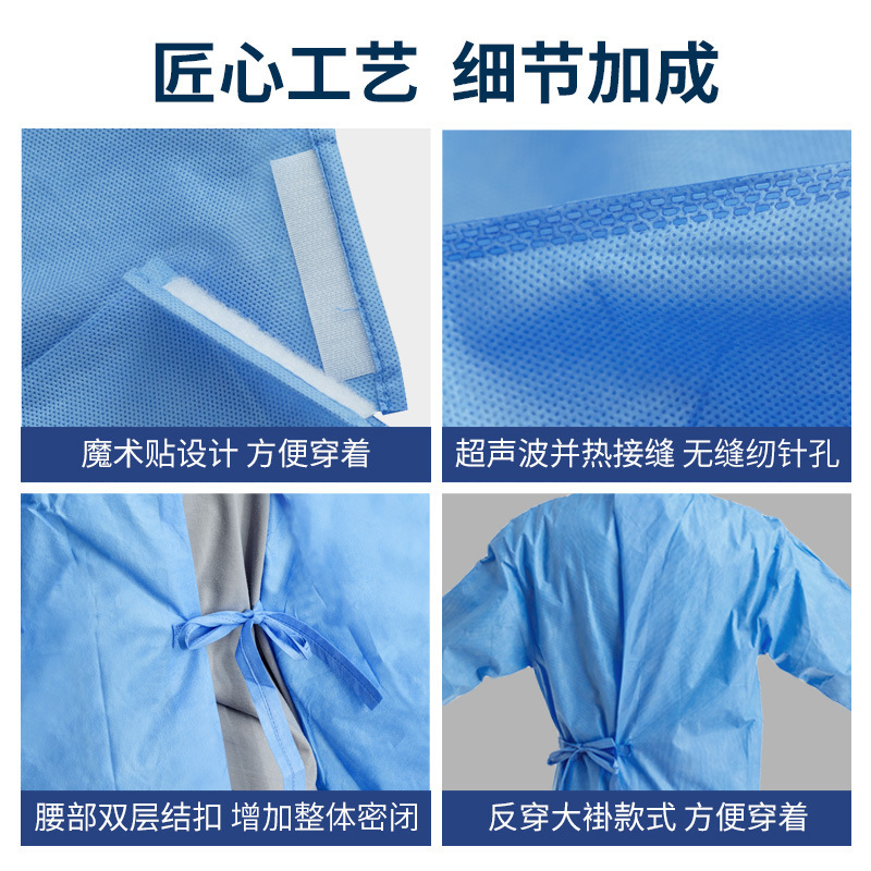 湖南永霏一次性隔离衣sms无纺布大褂式反穿 防护服隔离服全套