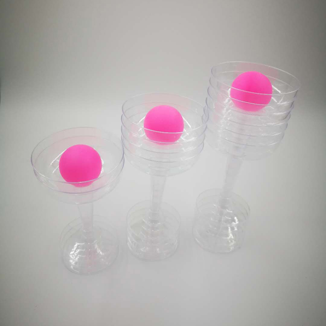 One-time plastic champagne cups, PC plastic red wine cups, Aclik red wine cups, transparent high-foot cups.