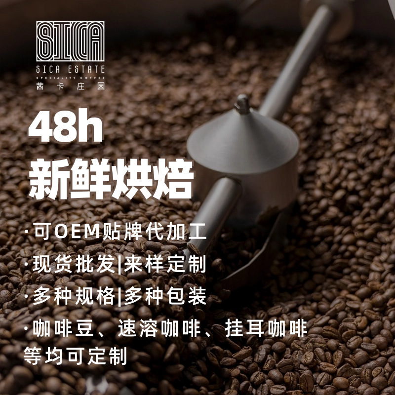 批發定製意式咖啡豆阿拉比卡454g現磨豆/粉多油脂衝煮咖啡粉公版