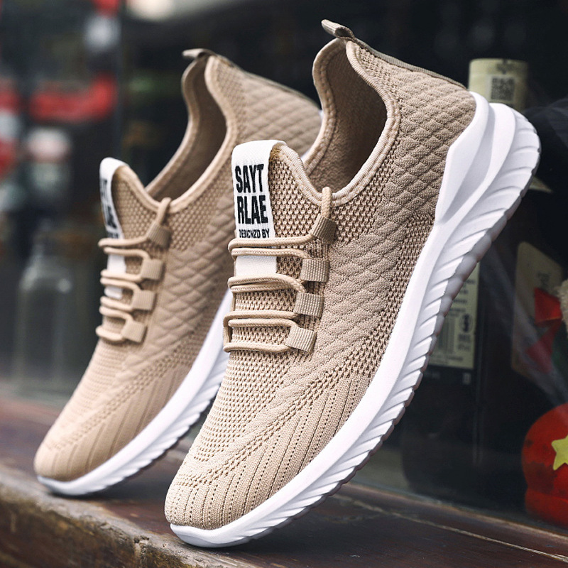 Customized sports shoes for new cross-border men's shoes, foreign trade weaving laces and running shoes.