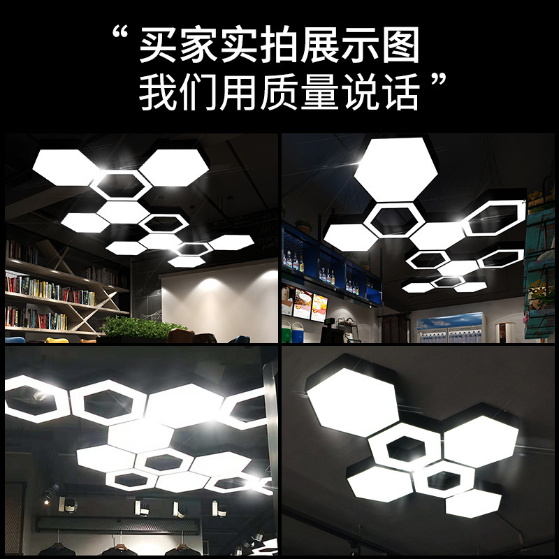 led chandeliers Creative Hexagon chandeliers Concise modern wind industrial wind hive combination office lamps