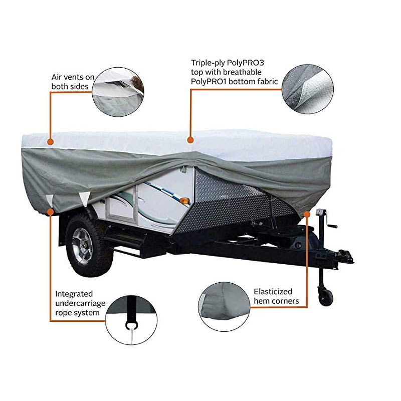 Cross-border outdoor heat-selling pop up toy trailers with no swipe-covered, towed-up folding rooms