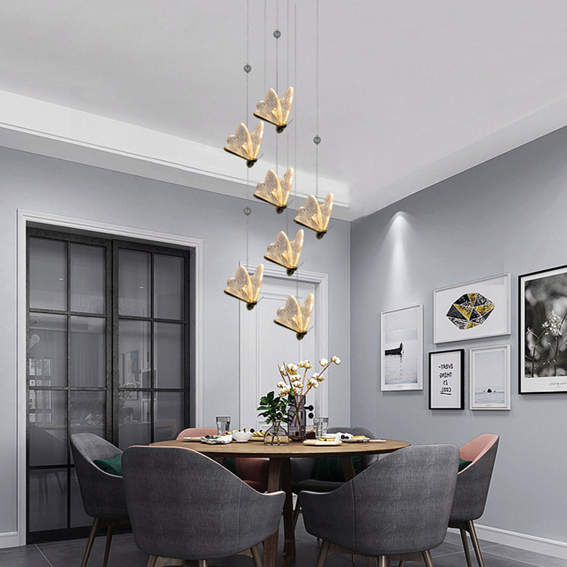 A small chandelier for the bedroom bed at the modern, light and luxurious chandelier bar