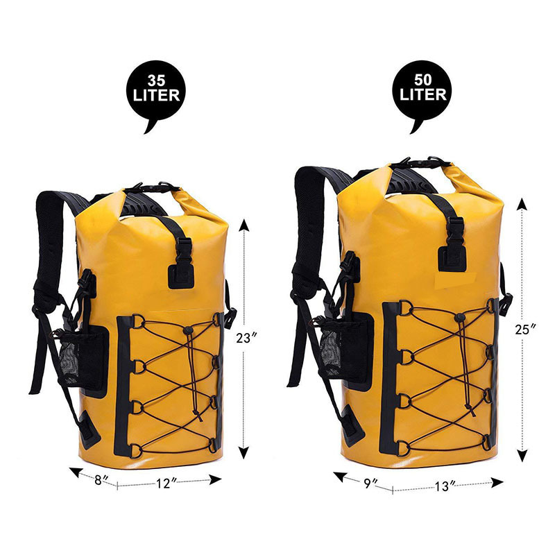 50L Large capacity PVC waterproofing kit, double shoulder backpack, multi-purpose camping kit