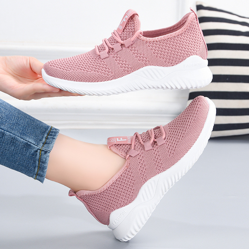 Customized 2024 new cross-border fashion shoes for shoe children, air-weaving women, soft-shoe sports girls