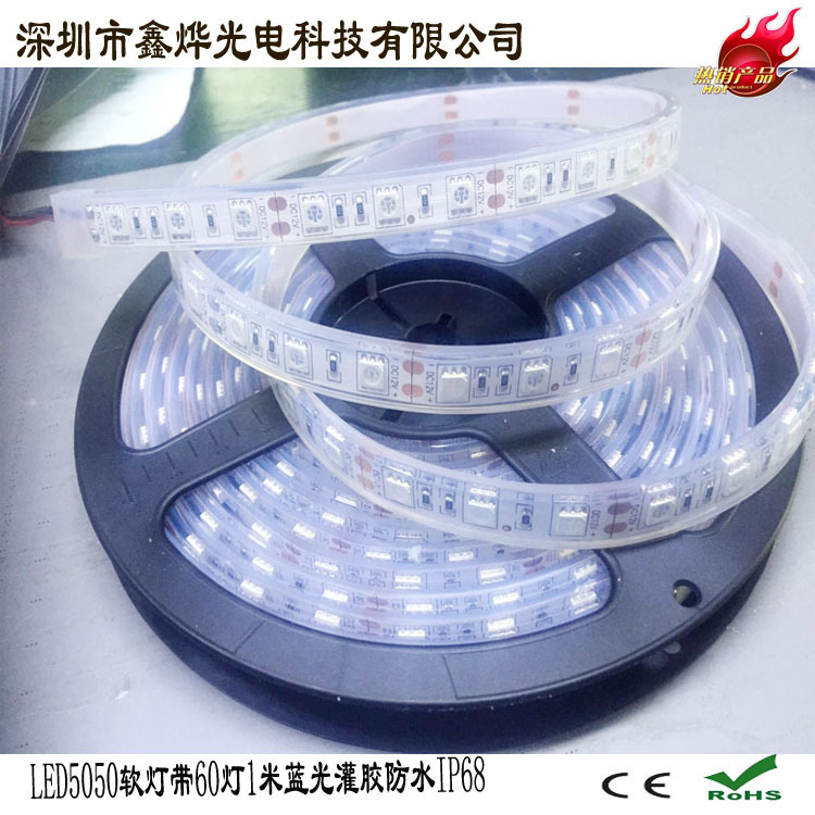 Seven coloured LEDs with 5050 high-colored outdoor waterproof gel lamps 60 light 1 meter DC12