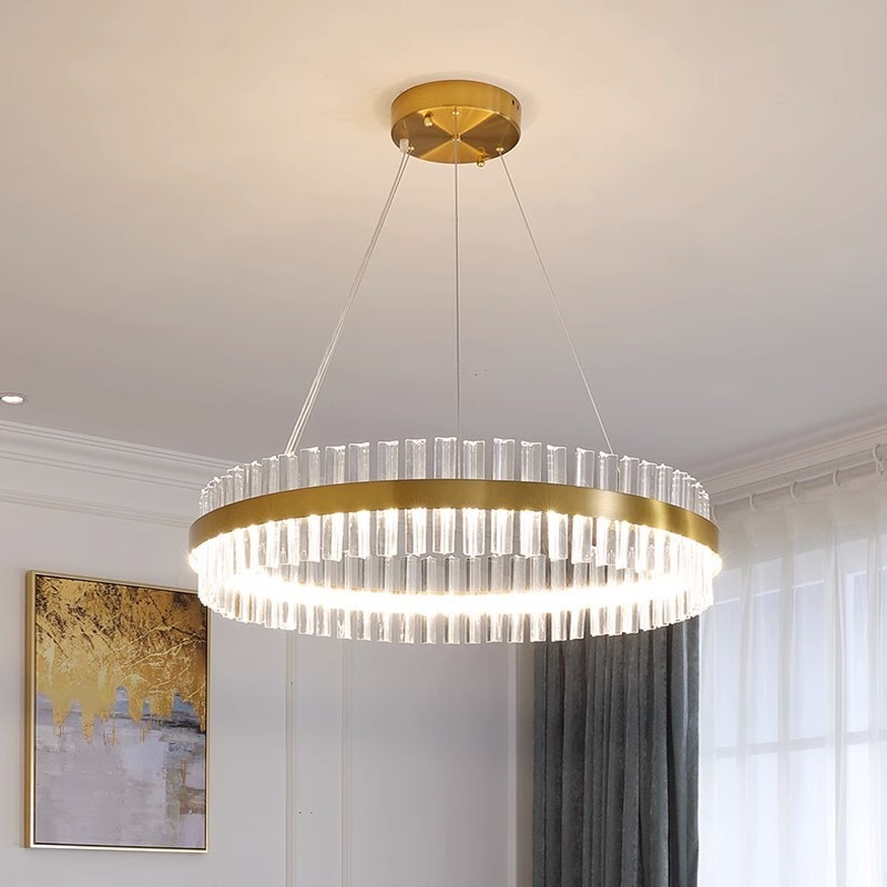 The living room crystal chandelier, a bedroom lamp for the Nordic light luxurious network, modern red and simple atmosphere 2023.