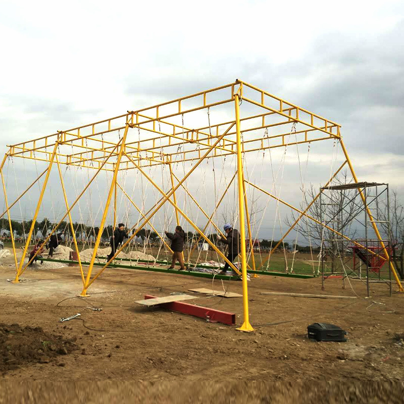 Henan's play equipment set up in the scenery.