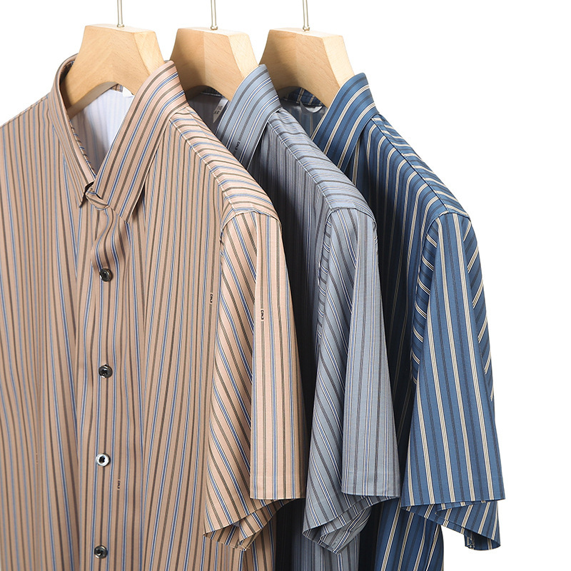 30 Falls and Summer New Year's men's short-sleeve shirt striped with ice cream shirts.