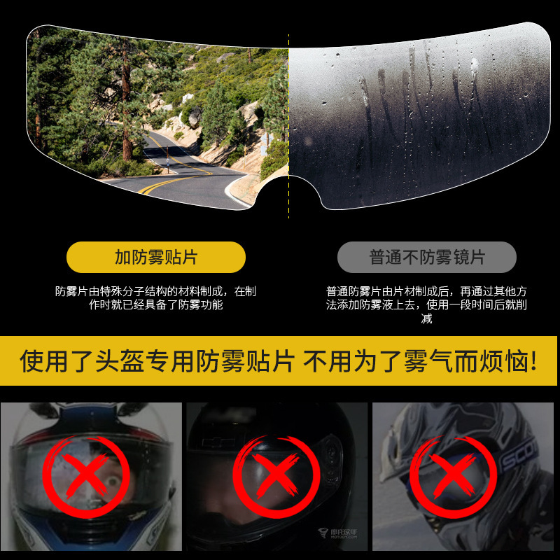 Fog-proof mirrors for helmet anti-fogic lenses.