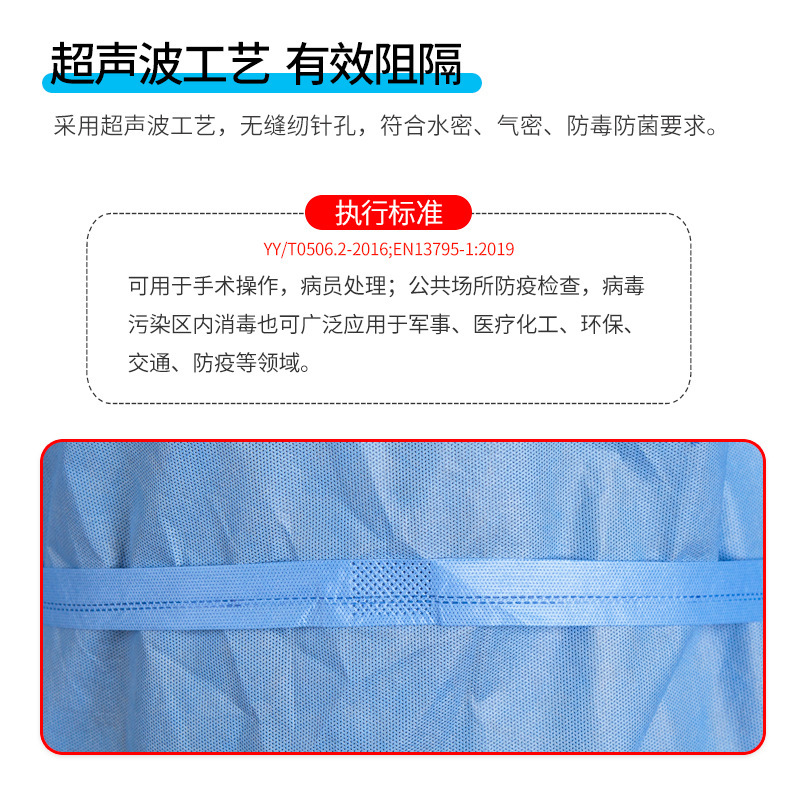 湖南永霏医用一次性手术衣 SMS无纺布 连身反穿式手术衣大褂