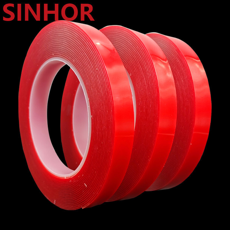 2mm thick red membrane-free and transparent double-sided tape.