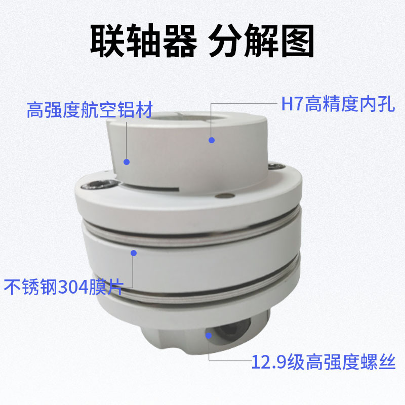 Aluminium alloy ultra-low inertial rectangular stainless steel membranes, French-coated coaxies, step-by-step servers, electric axis