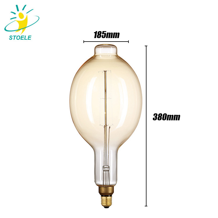 Edison light bulb E40, retrospect of a tungsten tungsten tungsten tungsten light bulb.