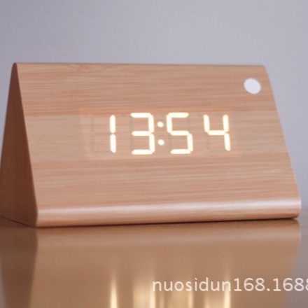 New creative LED wood bells and night-slept-slept-bedroom alarm table setup