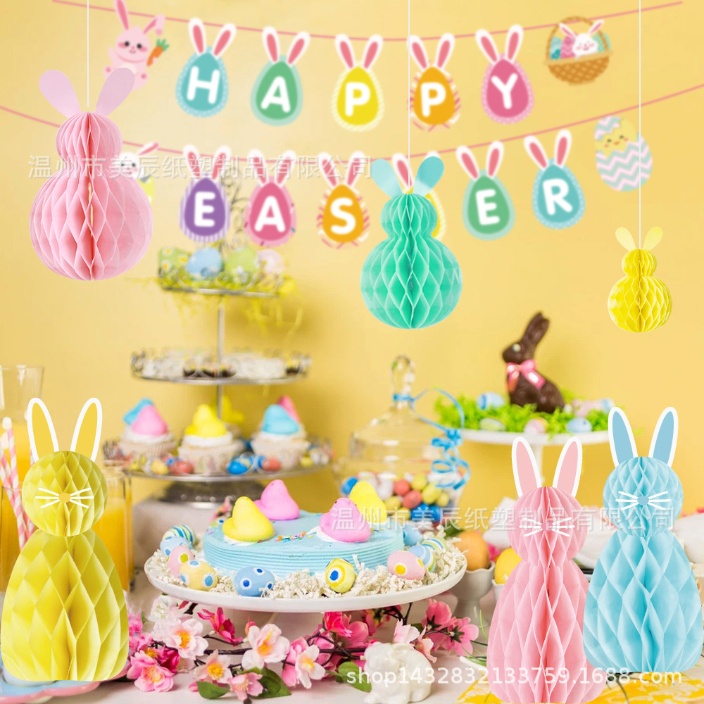 Easter theme party to decorate the bee's nest with a screwdriver for the window festival decoration at the family mall.