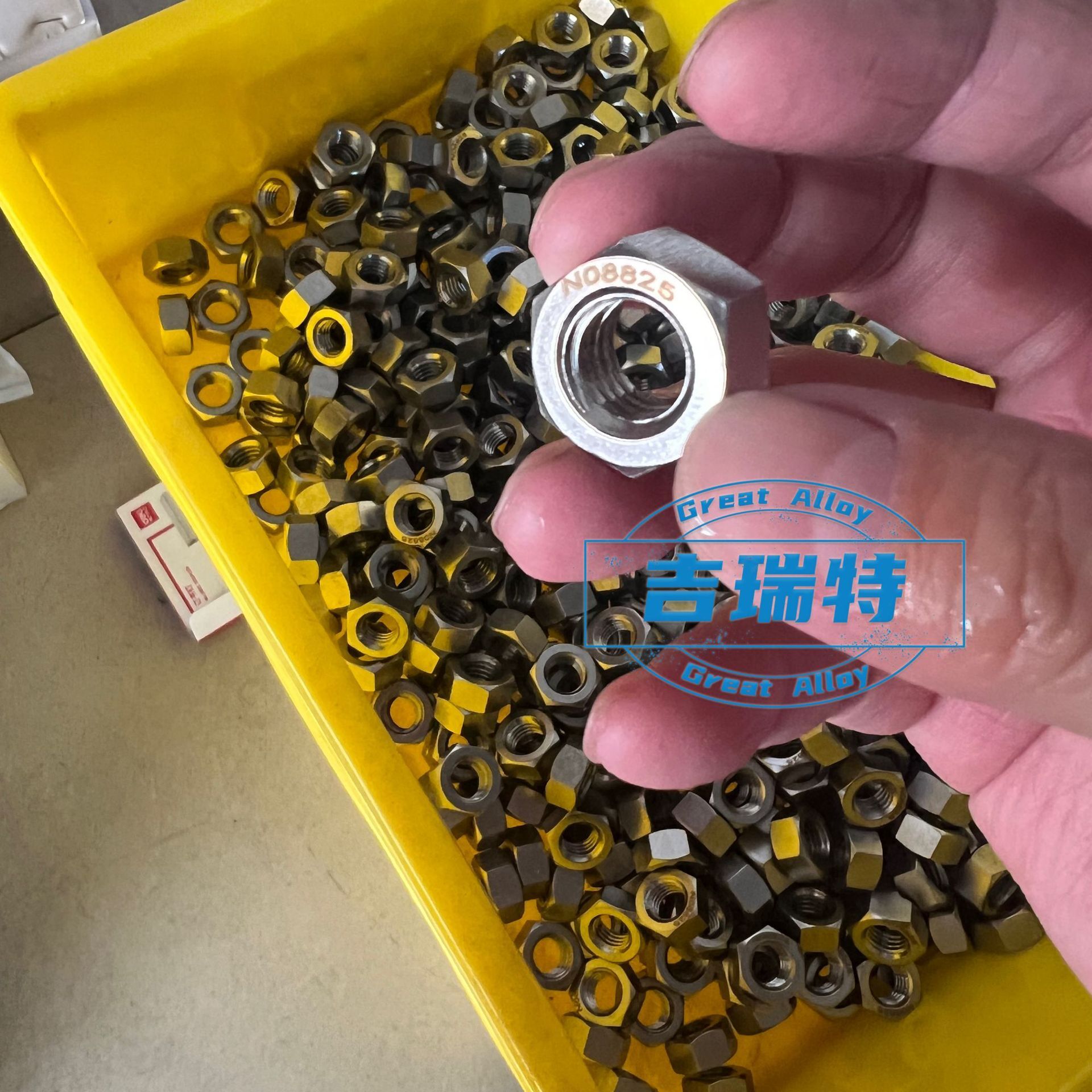 Supply of Incoloy 825 standard N08825 stainless bolt screw nut 2.4858 secured