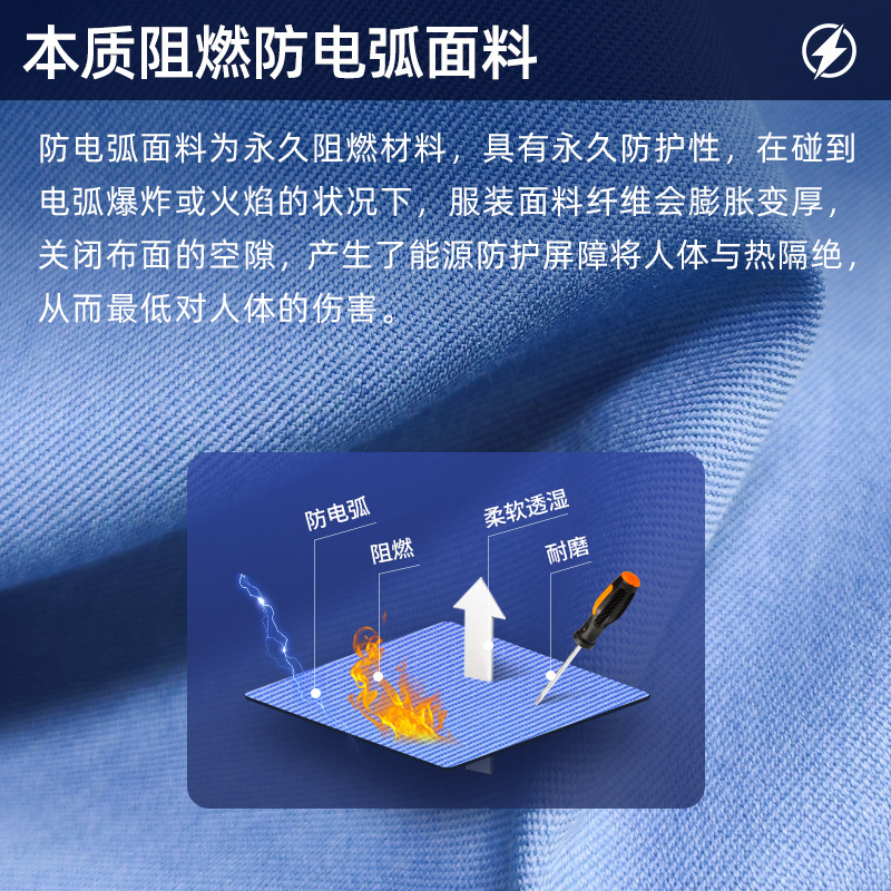 Long-duper 8.5Cal Arc-protective suit stage II protective suit for flame-resistant arc-resistant injuries to grind and heat-resistant