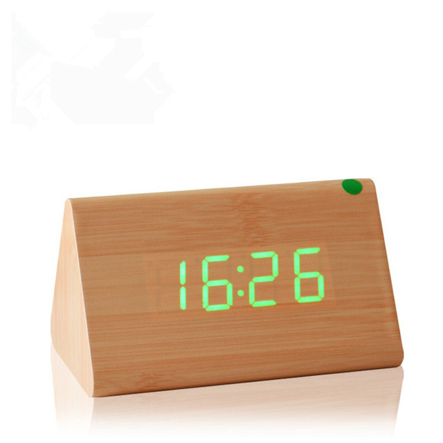 New creative LED wood bells and night-slept-slept-bedroom alarm table setup