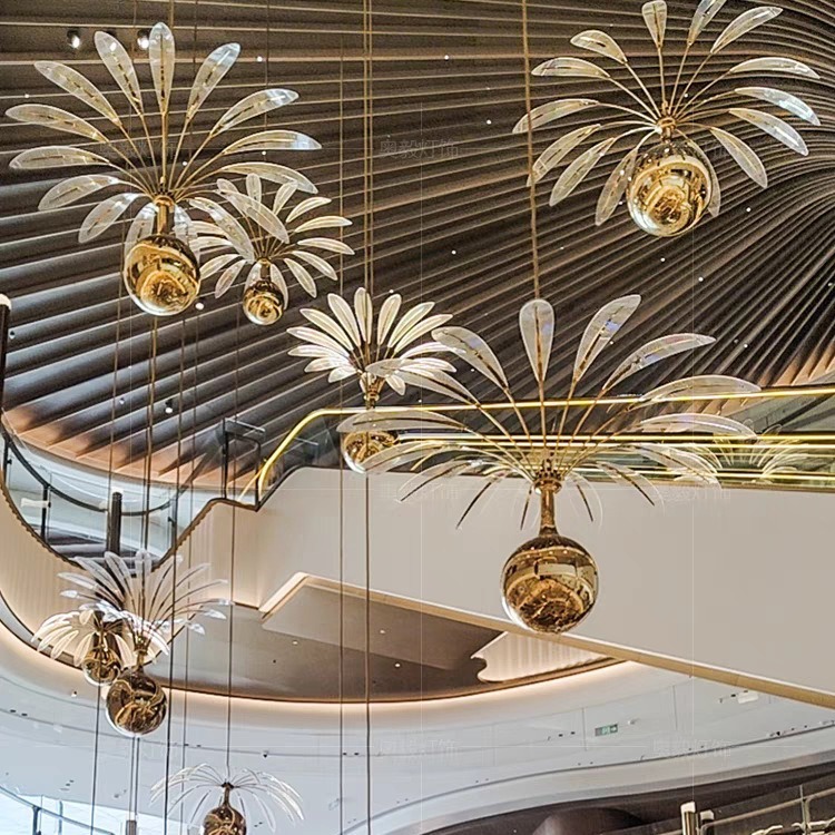 Very simple chandelier high-end art customized chandeliers Stair chandeliers up and down in non-standard hotel lamps