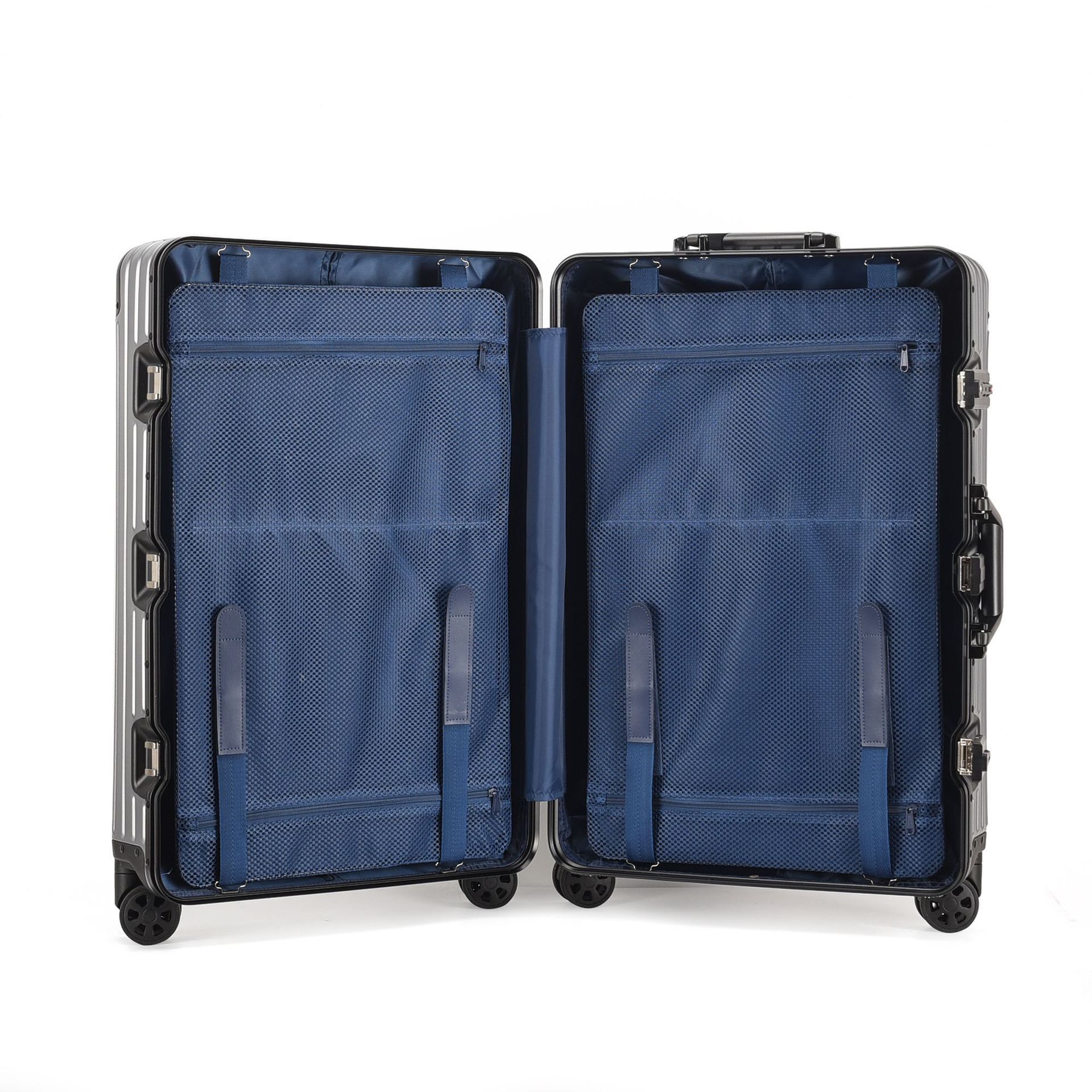 All-aluminium alloy suitcases pull up boxes, 20-inch suitcases, men and women.