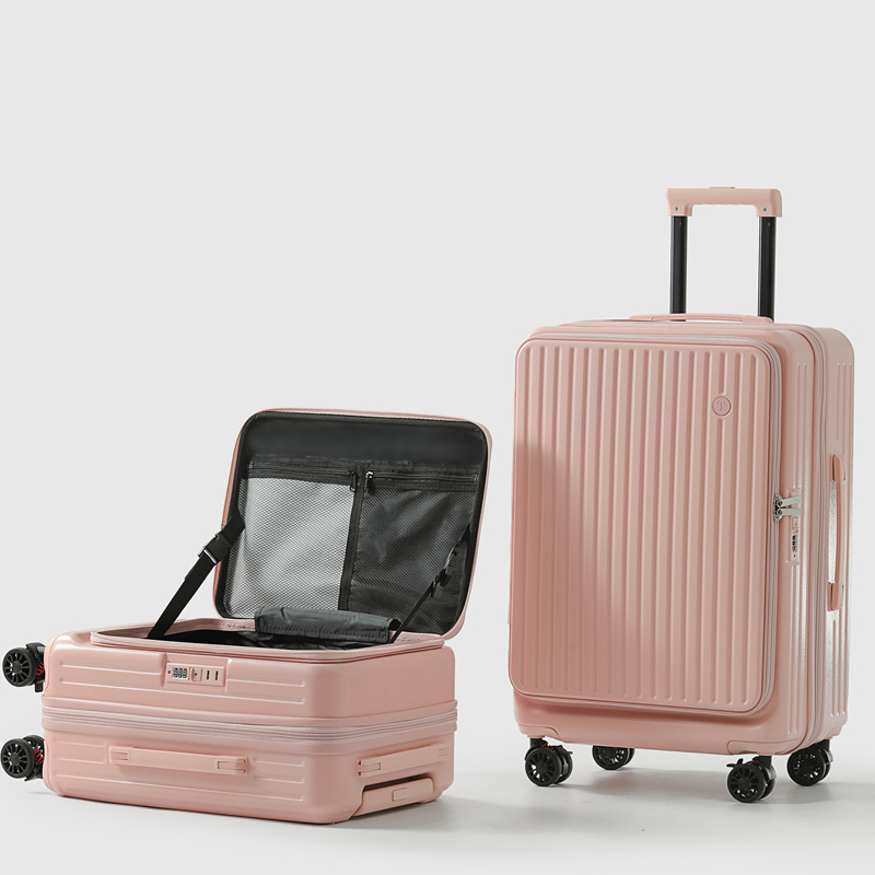 A new 2024 for a woman with a side open suitcase to expand the multi-purpose lift box to 20-inch suitcase for the man.