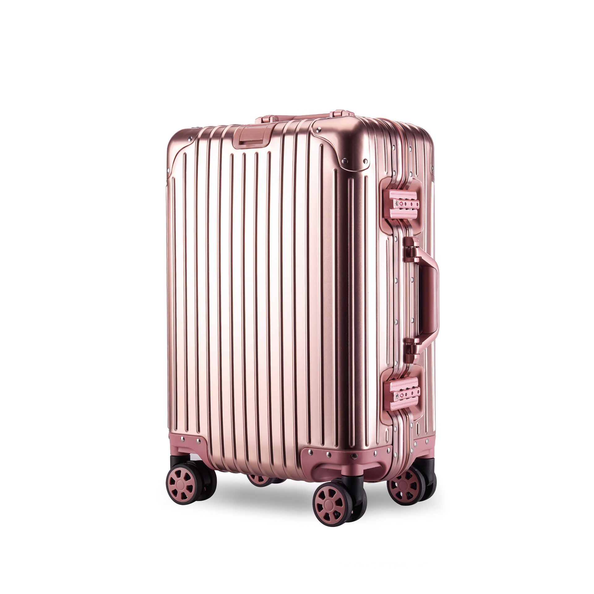 All-aluminium alloy suitcases pull up boxes, 20-inch suitcases, men and women.